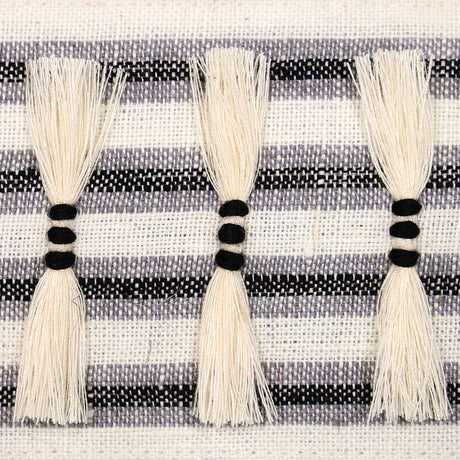 Schumacher 81201 EYELASH FRINGE in BLACK Trim - EMBROIDERED 