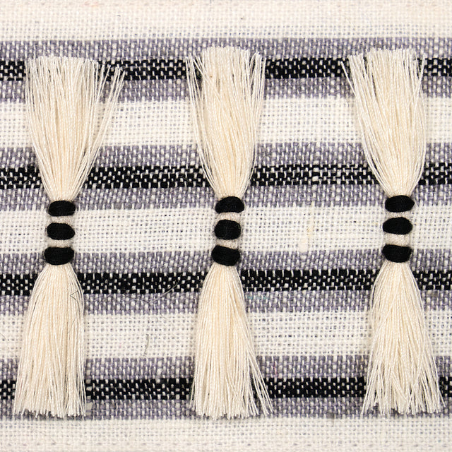 Schumacher 81201 EYELASH FRINGE in BLACK Trim - EMBROIDERED 