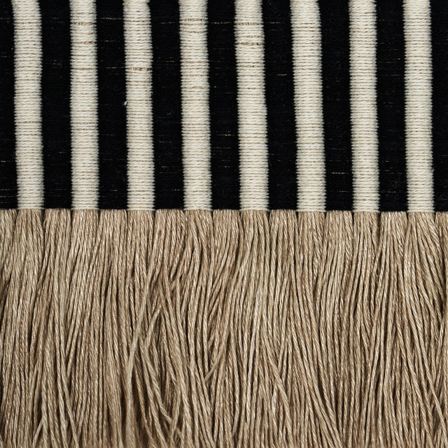 Schumacher 81212 GRAPHIC FRINGE in BLACK Trim - EMBROIDERED 