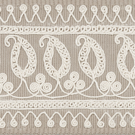 Schumacher 81231 PAISLEY EMBROIDERED TAPE in SAND Trim - FUL