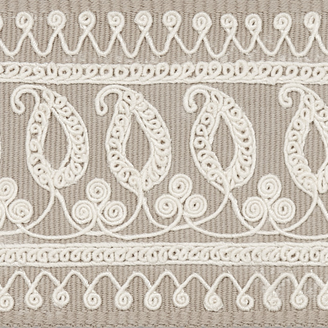 Schumacher 81231 PAISLEY EMBROIDERED TAPE in SAND Trim - FUL