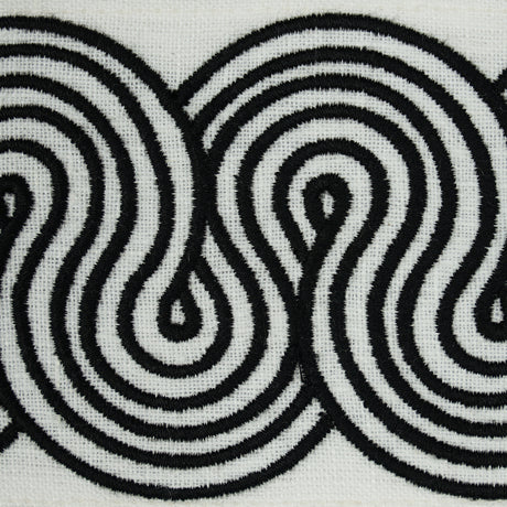 Schumacher 81250 GIRALDI EMBROIDERED TRIM in BLACK Trim - EM