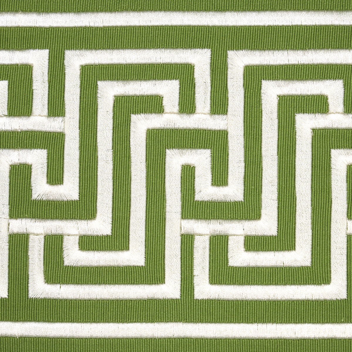 Schumacher 81260 LABYRINTH TAPE in GREEN Trim - EMBROIDERED 