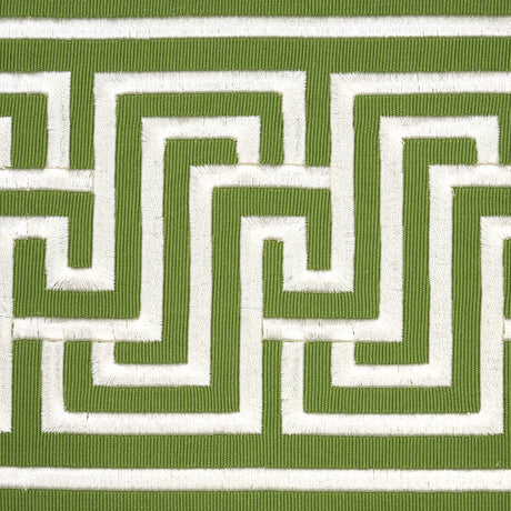 Schumacher 81260 LABYRINTH TAPE in GREEN Trim - EMBROIDERED 