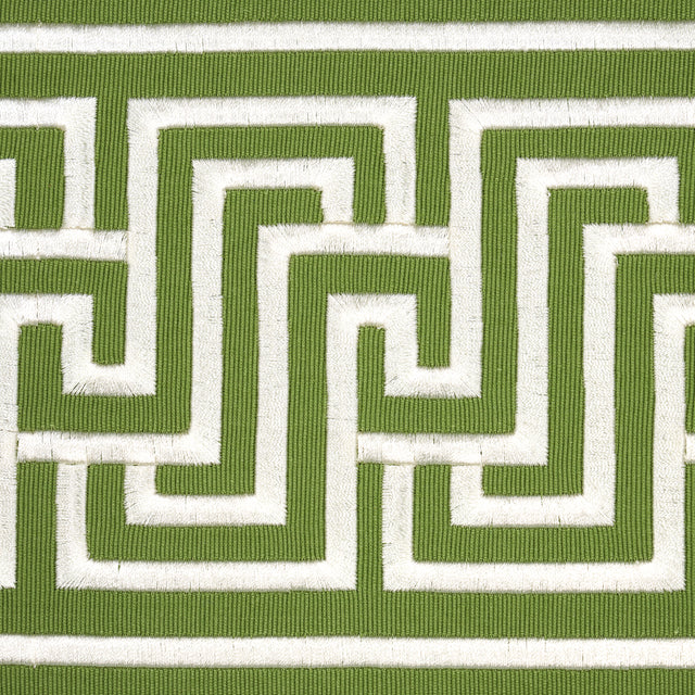 Schumacher 81260 LABYRINTH TAPE in GREEN Trim - EMBROIDERED 