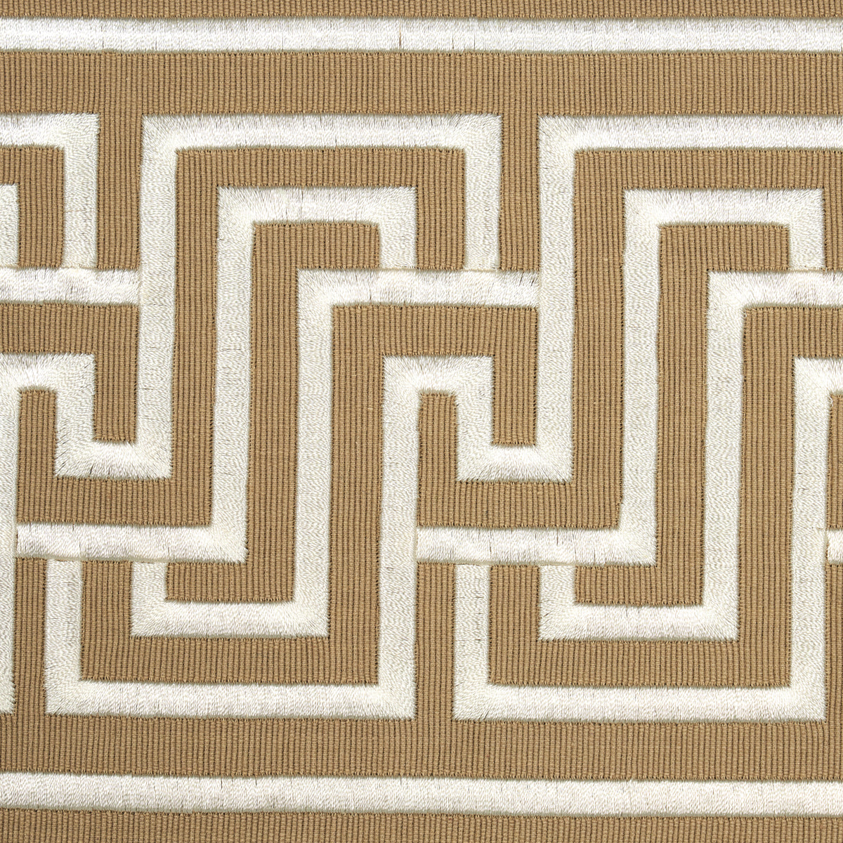 Schumacher 81261 LABYRINTH TAPE in SAND Trim - EMBROIDERED A