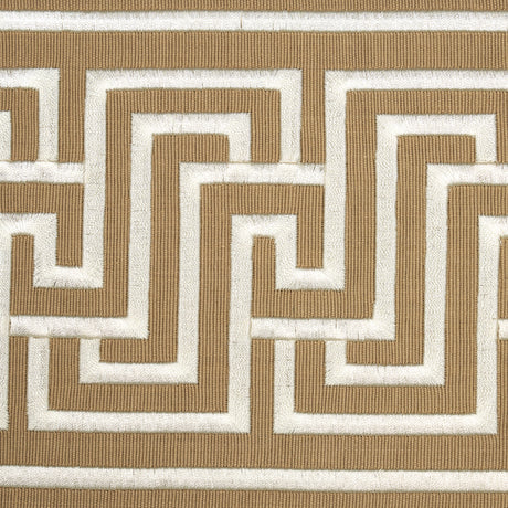 Schumacher 81261 LABYRINTH TAPE in SAND Trim - EMBROIDERED A