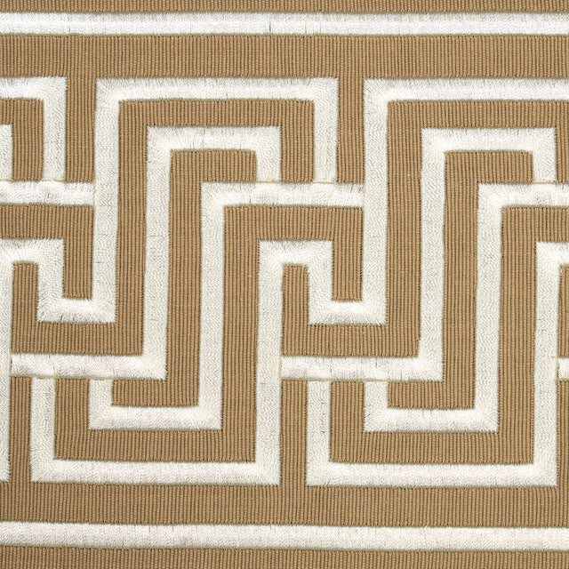 Schumacher 81261 LABYRINTH TAPE in SAND Trim - EMBROIDERED A