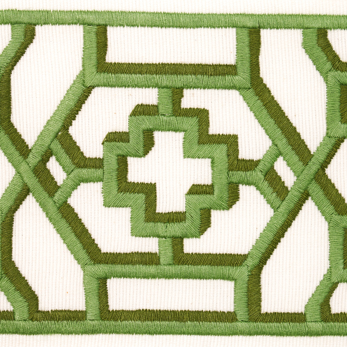 Schumacher 81281 ZANZIBAR TRELLIS TAPE in JADE Trim - MOON R