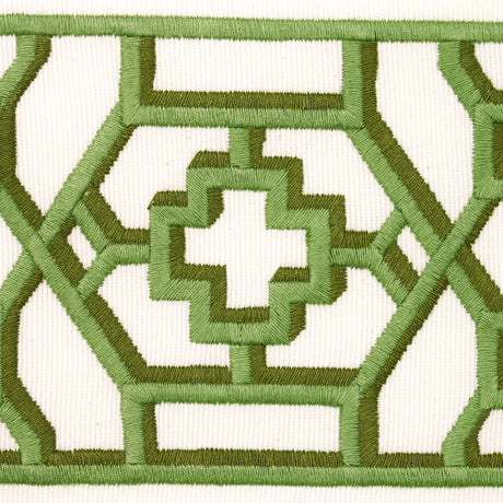Schumacher 81281 ZANZIBAR TRELLIS TAPE in JADE Trim - MOON R