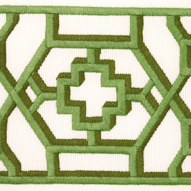 Schumacher 81281 ZANZIBAR TRELLIS TAPE in JADE Trim - MOON R