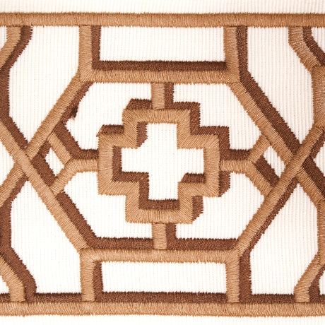 Schumacher 81282 ZANZIBAR TRELLIS TAPE in CAMEL Trim - MOON 