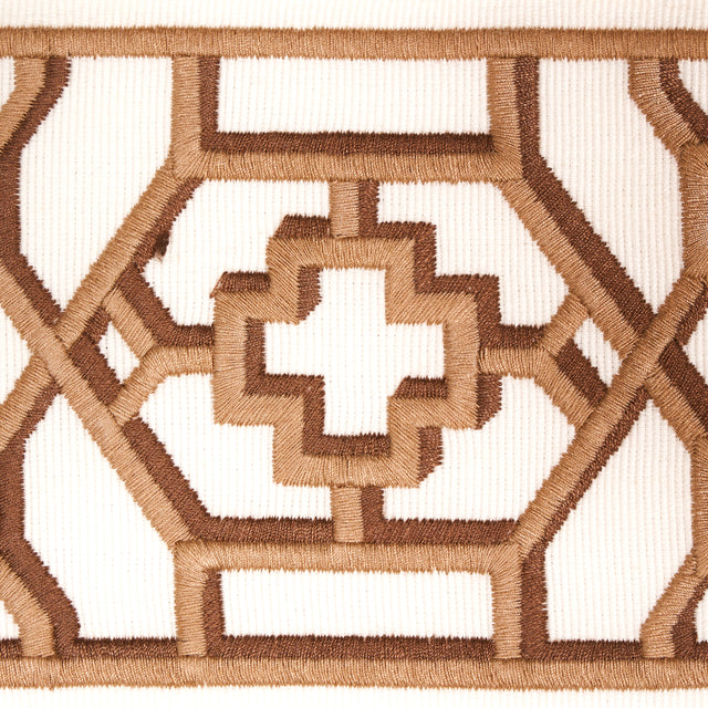Schumacher 81282 ZANZIBAR TRELLIS TAPE in CAMEL Trim - MOON 