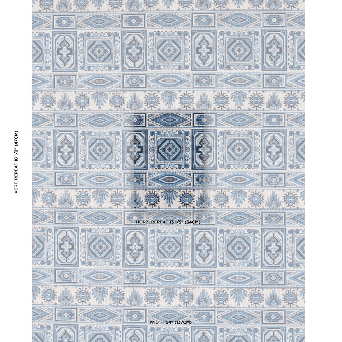 Schumacher Crowley Épinglé Blue Fabric