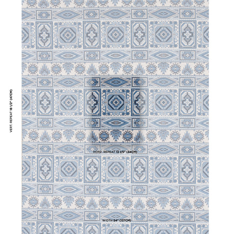 Schumacher Crowley Épinglé Blue Fabric