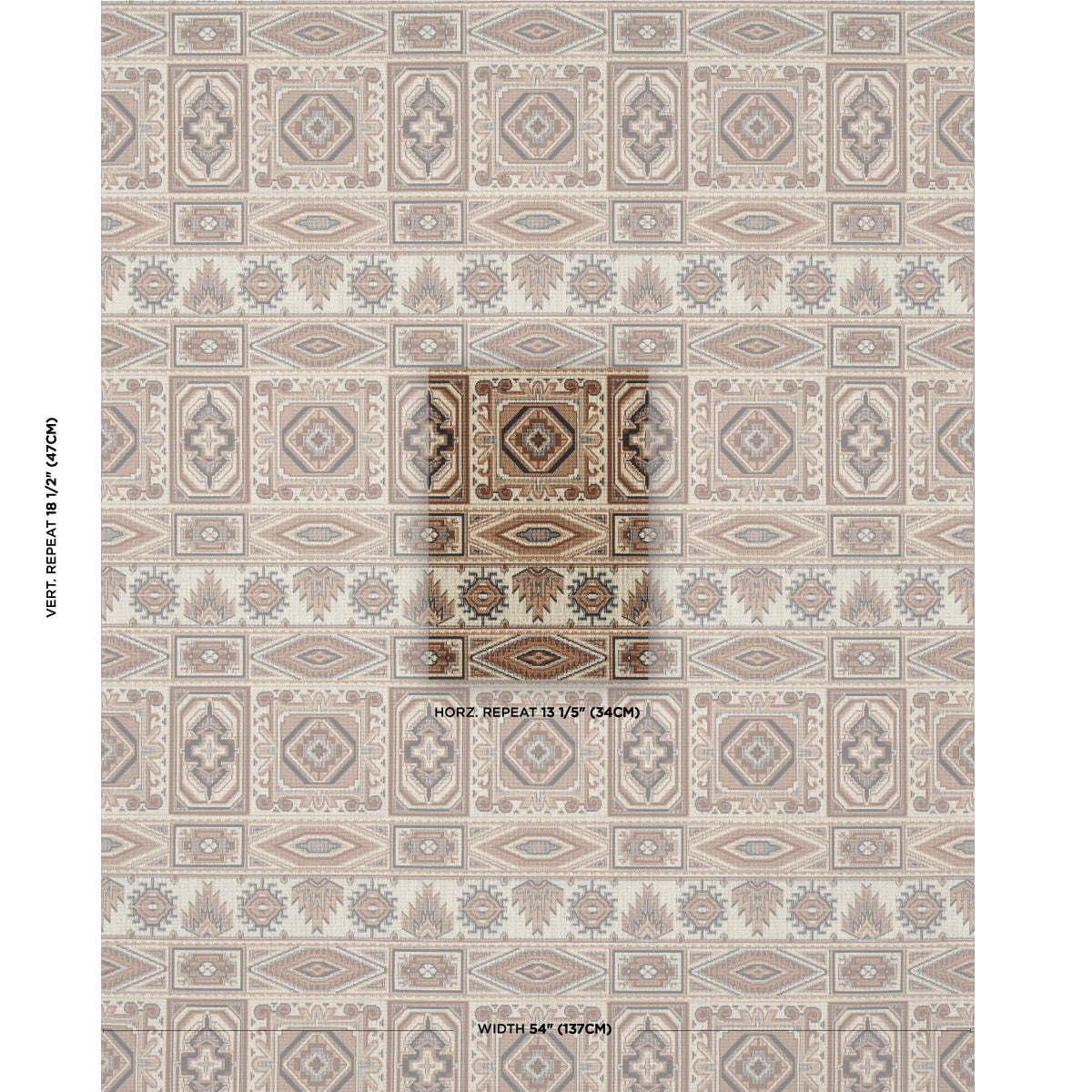 Schumacher Crowley Épinglé Brown Fabric