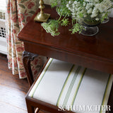 Schumacher Randolph Stripe Moiré Magnolia Fabric - Eade's Wallpaper