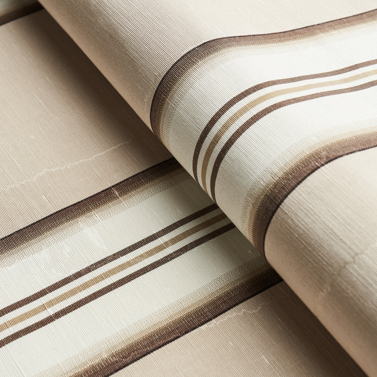 Schumacher Randolph Stripe Moiré Shell Fabric - Eade's Wallpaper