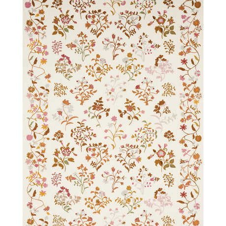 Schumacher Raleigh Crewel Embroidery Autumn Fabric - Eade's Wallpaper