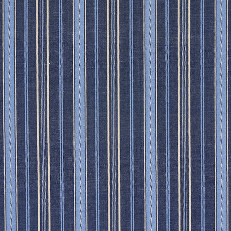 Schumacher Lightfoot Stripe Delft Fabric - Eade's Wallpaper
