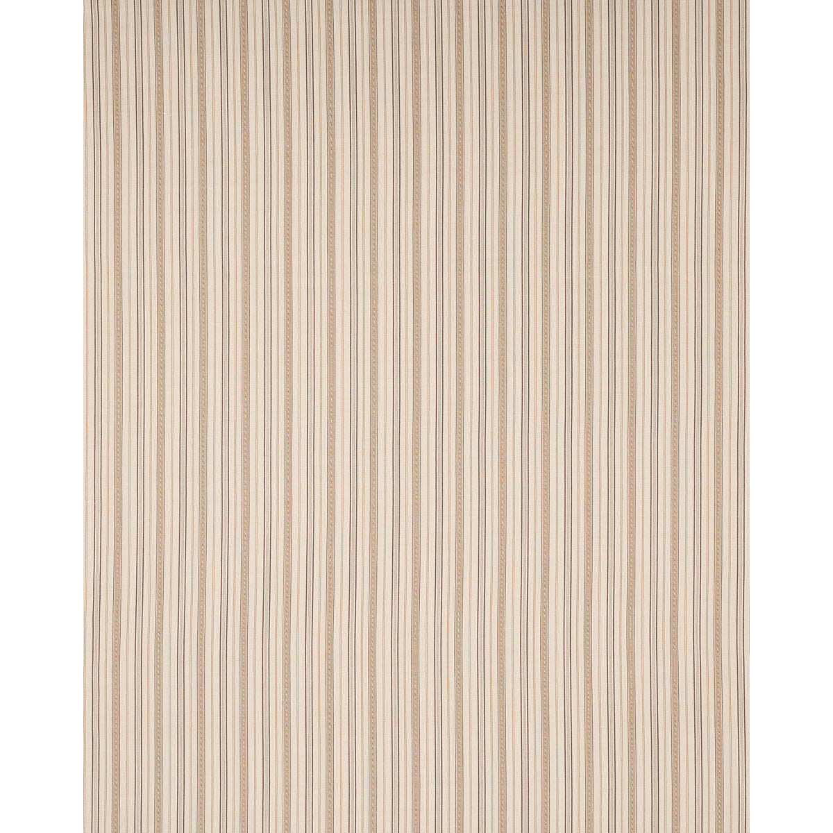 Schumacher Lightfoot Stripe Coffee Fabric - Eade's Wallpaper