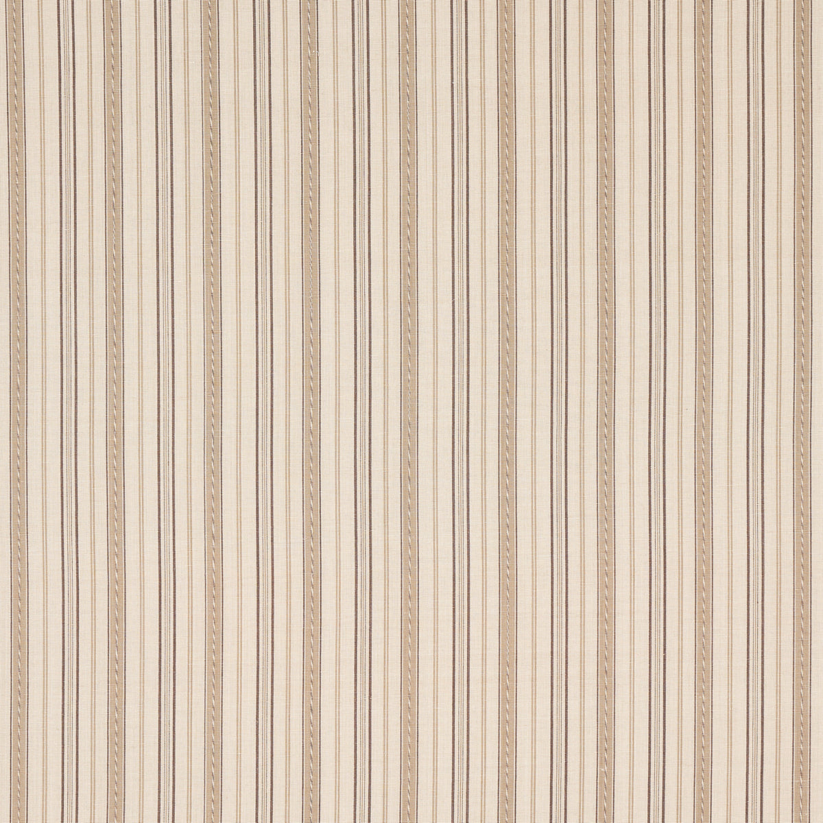 Schumacher Lightfoot Stripe Coffee Fabric - Eade's Wallpaper