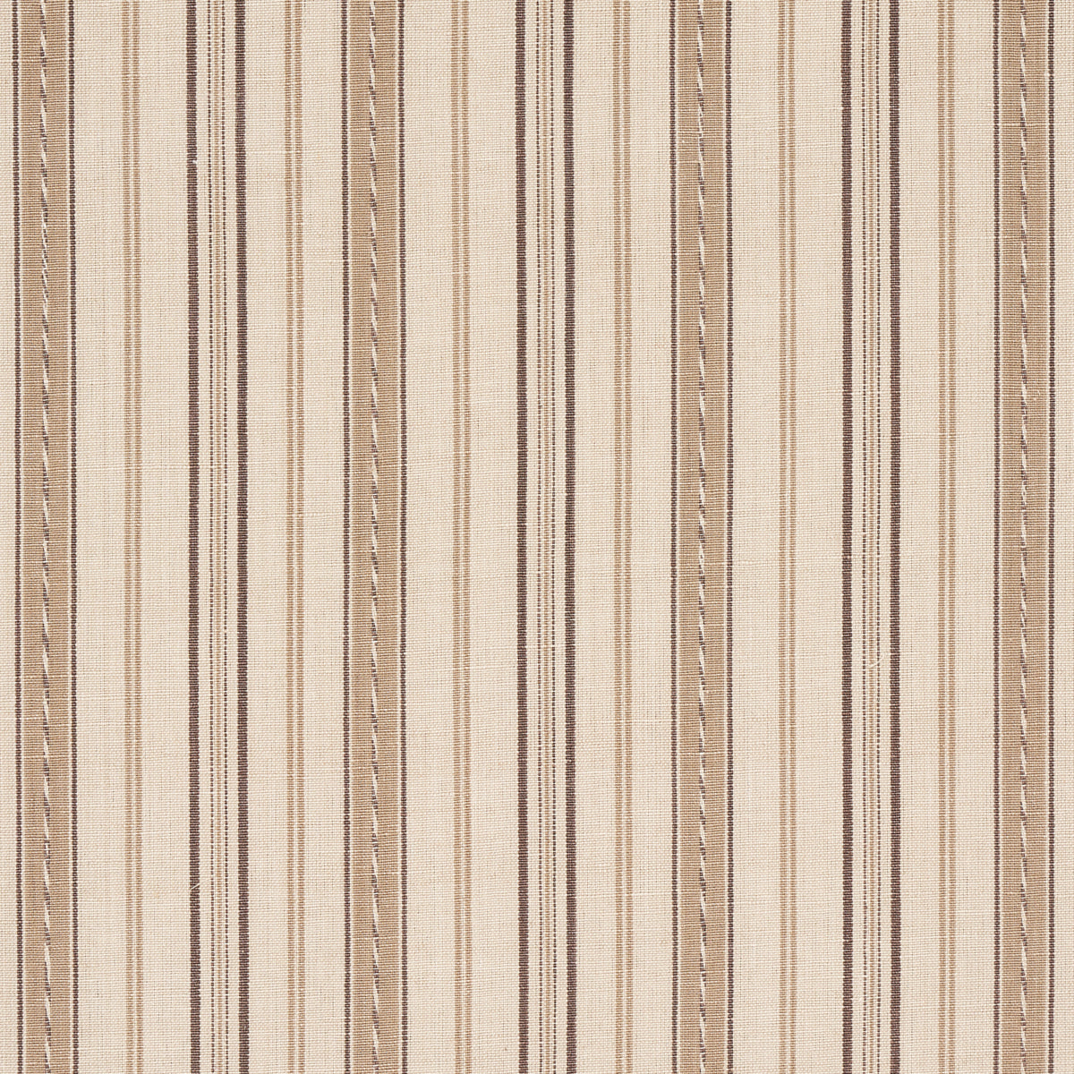Schumacher Lightfoot Stripe Coffee Fabric - Eade's Wallpaper