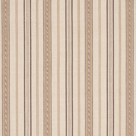 Schumacher Lightfoot Stripe Coffee Fabric - Eade's Wallpaper