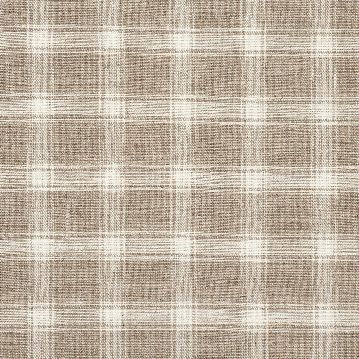 Schumacher Crawford Linen Check Flax Fabric