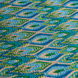 Schumacher Lorikeet Embroidery Peacock Fabric - Eade's Wallpaper
