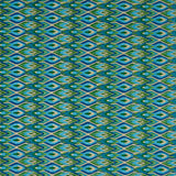 Schumacher Lorikeet Embroidery Peacock Fabric - Eade's Wallpaper