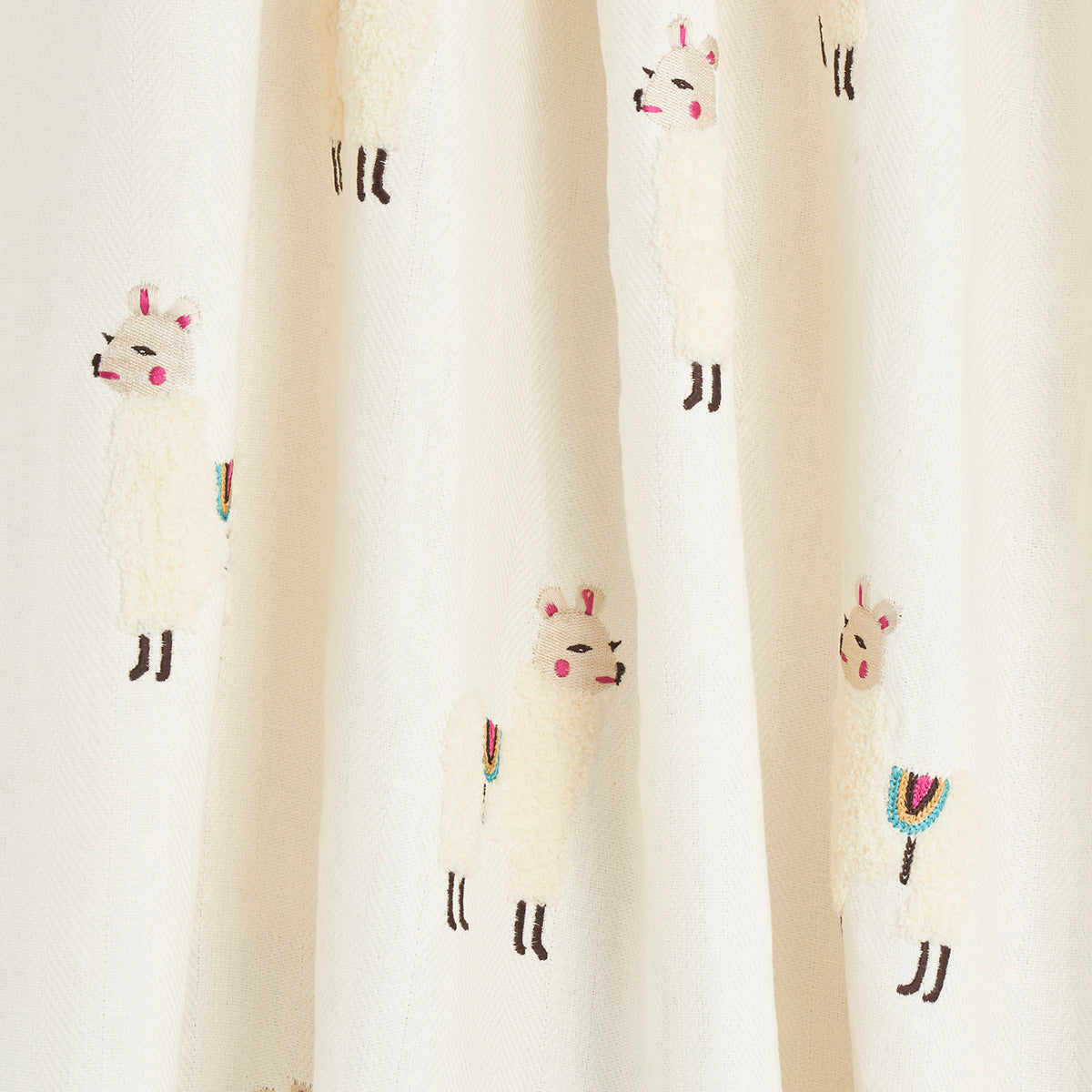 Schumacher Llama Embroidery Multi Fabric - Eade's Wallpaper