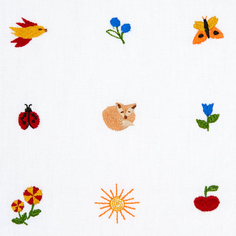 Schumacher Tiny Things Embroidery Multi Fabric - Eade's Wallpaper