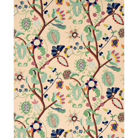 Schumacher Mandevilla Embroidery Document Fabric - Eade's Wallpaper
