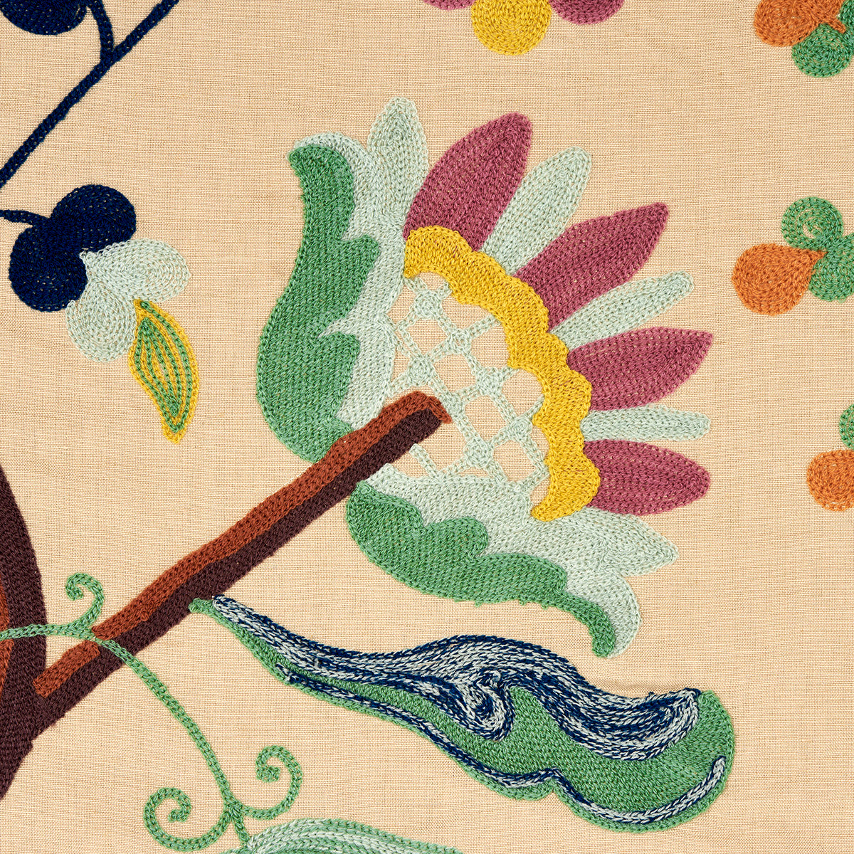 Schumacher Mandevilla Embroidery Document Fabric - Eade's Wallpaper