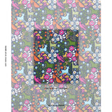 Schumacher Lupita Embroidery Multi On Navy Fabric - Eade's Wallpaper