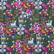 Schumacher Lupita Embroidery Multi On Navy Fabric - Eade's Wallpaper