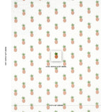 Schumacher Pineapple Embroidery Apricot On Ivory Fabric - Eade's Wallpaper