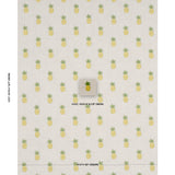 Schumacher Pineapple Embroidery Green On Natural Fabric - Eade's Wallpaper