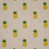 Schumacher Pineapple Embroidery Green On Natural Fabric - Eade's Wallpaper