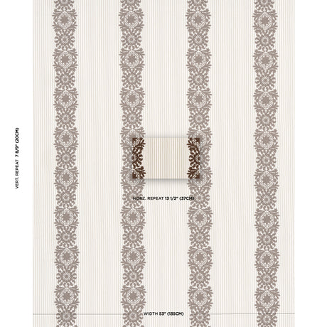 Schumacher Joelle Stripe Chocolate Fabric