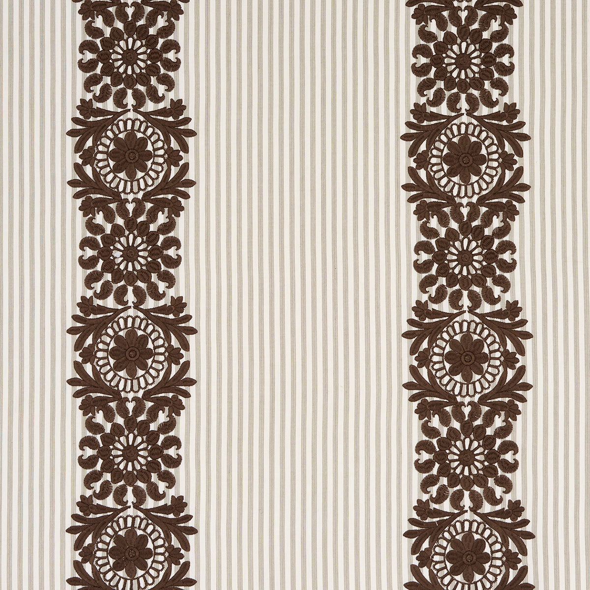 Schumacher Joelle Stripe Chocolate Fabric