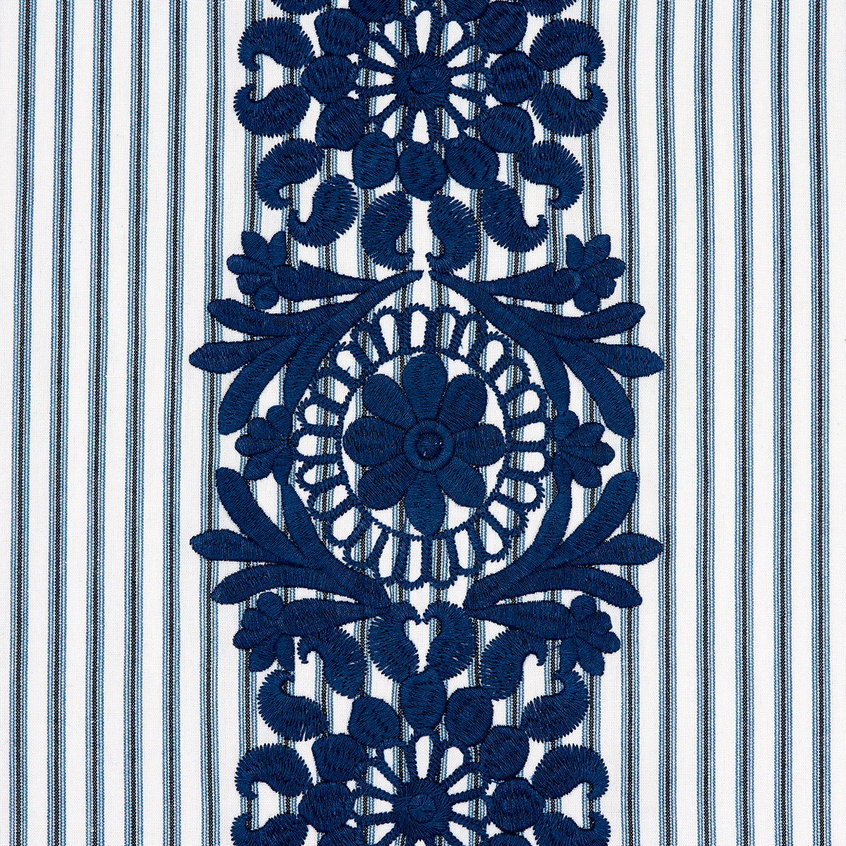 Schumacher Joelle Stripe Blue Fabric