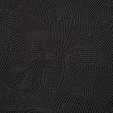 Schumacher Quilted Scroll Matelassé Pitch Black Fabric - Eade's Wallpaper