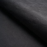 Schumacher Quilted Scroll Matelassé Pitch Black Fabric - Eade's Wallpaper