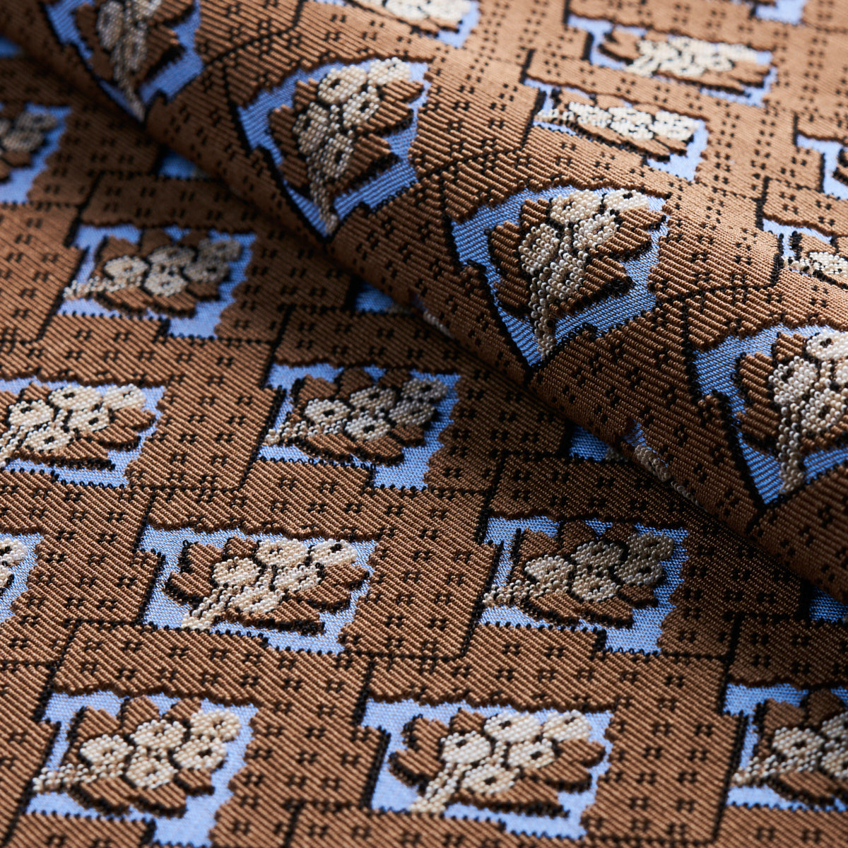Schumacher Blair Silk Épinglé Charlton Brown Fabric