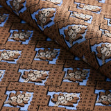 Schumacher Blair Silk Épinglé Charlton Brown Fabric