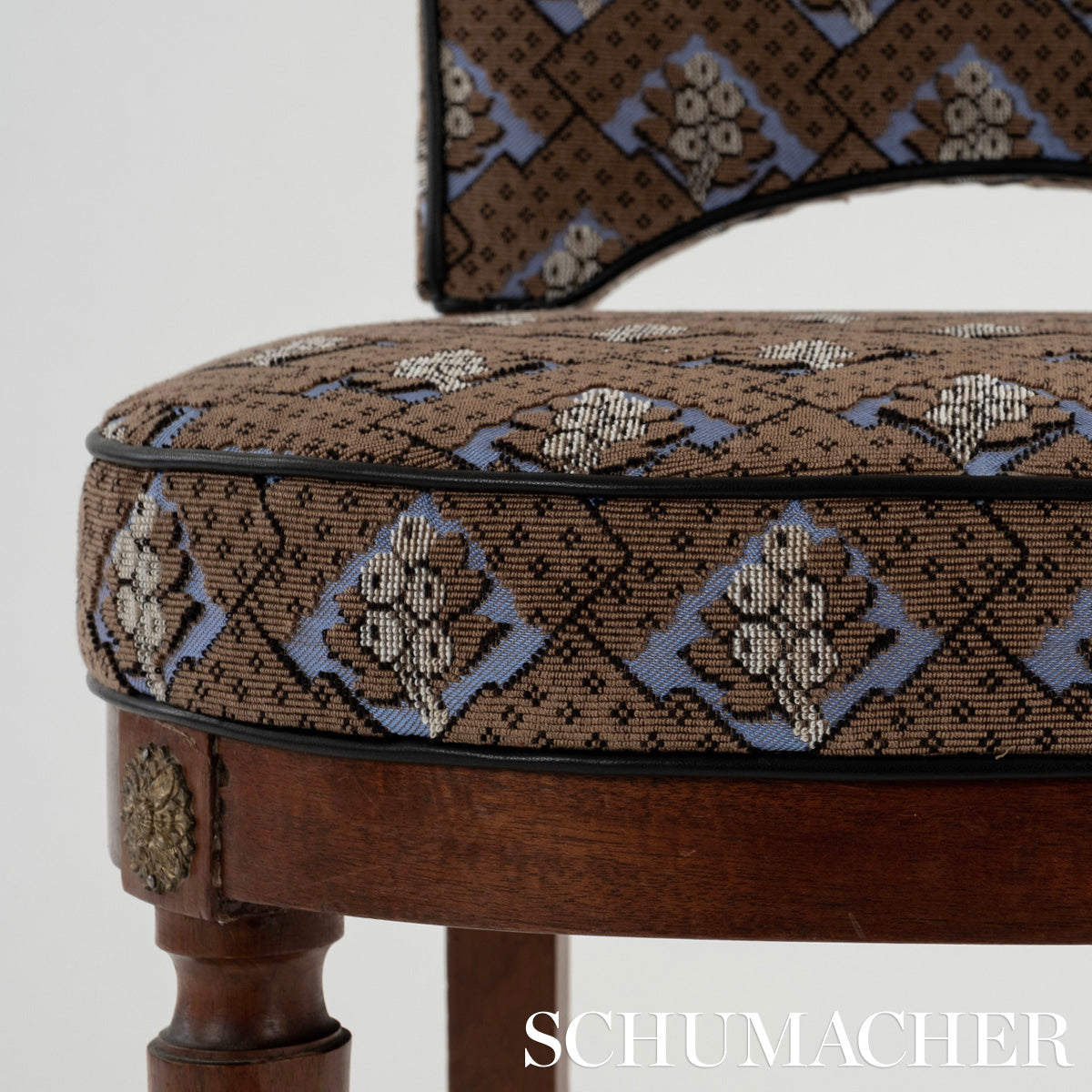 Schumacher Blair Silk Épinglé Charlton Brown Fabric