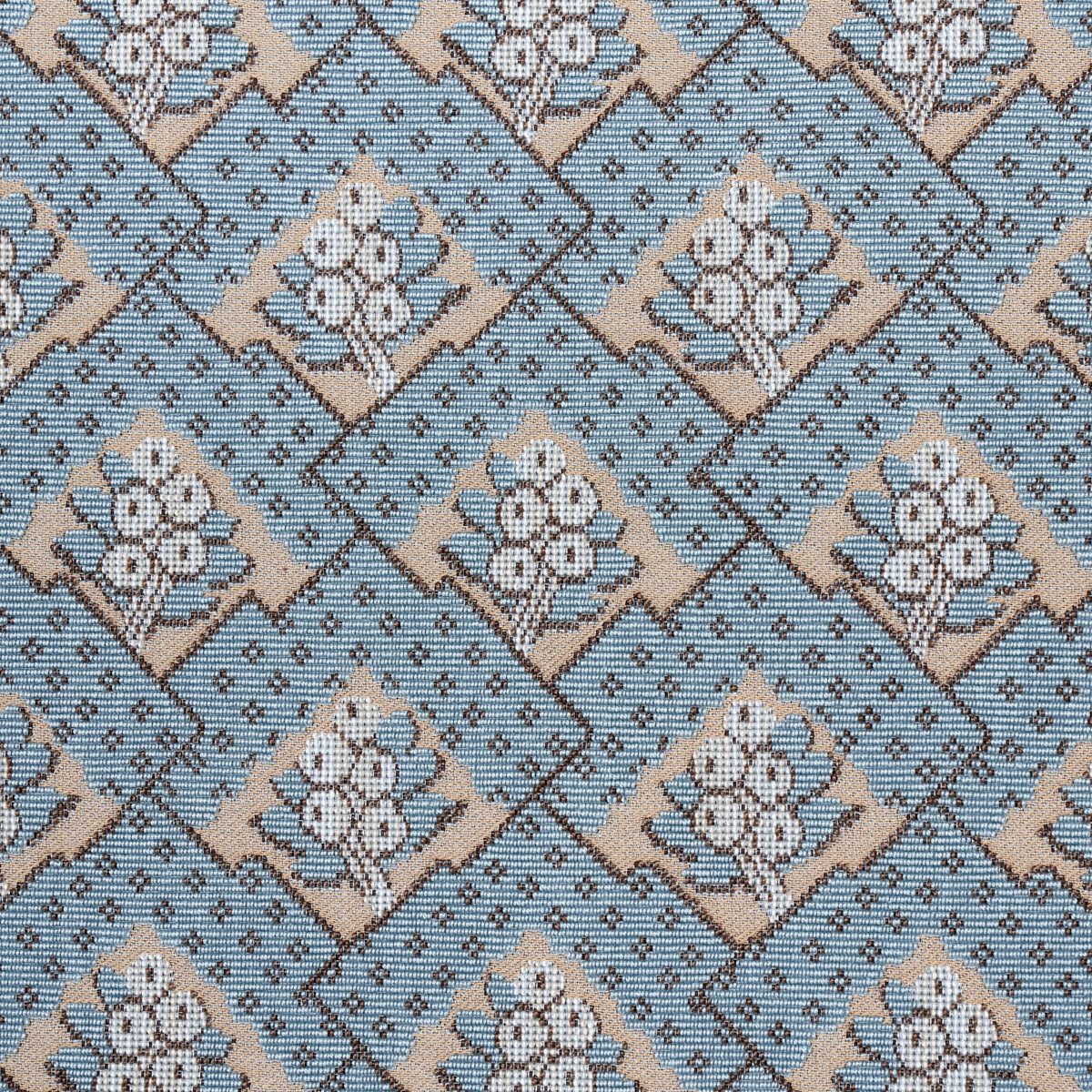 Schumacher Blair Silk Épinglé Worcester Blue Fabric