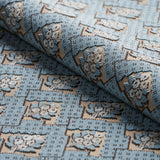 Schumacher Blair Silk Épinglé Worcester Blue Fabric